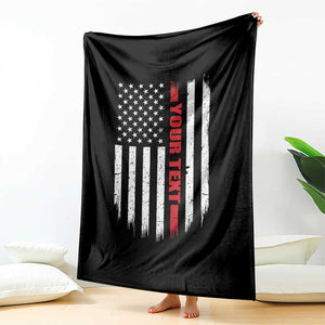 Personalized Firefighter Throw Blanket Custom Text Name Vintage American Flag Patriot Fireman Gift TS11 Print Your Wear