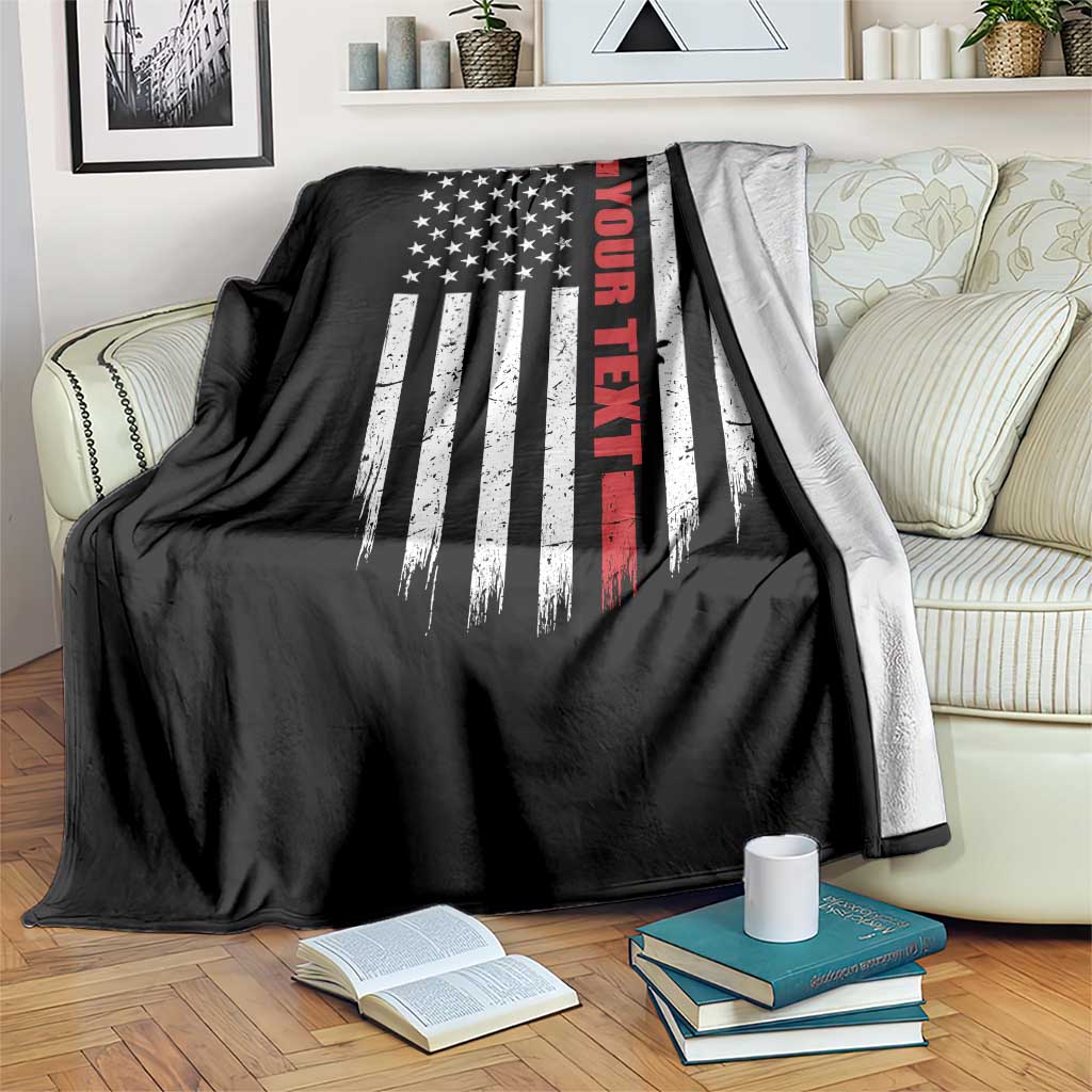 Personalized Firefighter Throw Blanket Custom Text Name Vintage American Flag Patriot Fireman Gift TS11 Print Your Wear
