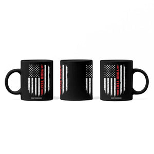 Personalized Firefighter Coffee Mug Custom Text Name Vintage American Flag Patriot Fireman Gift TS11 Print Your Wear