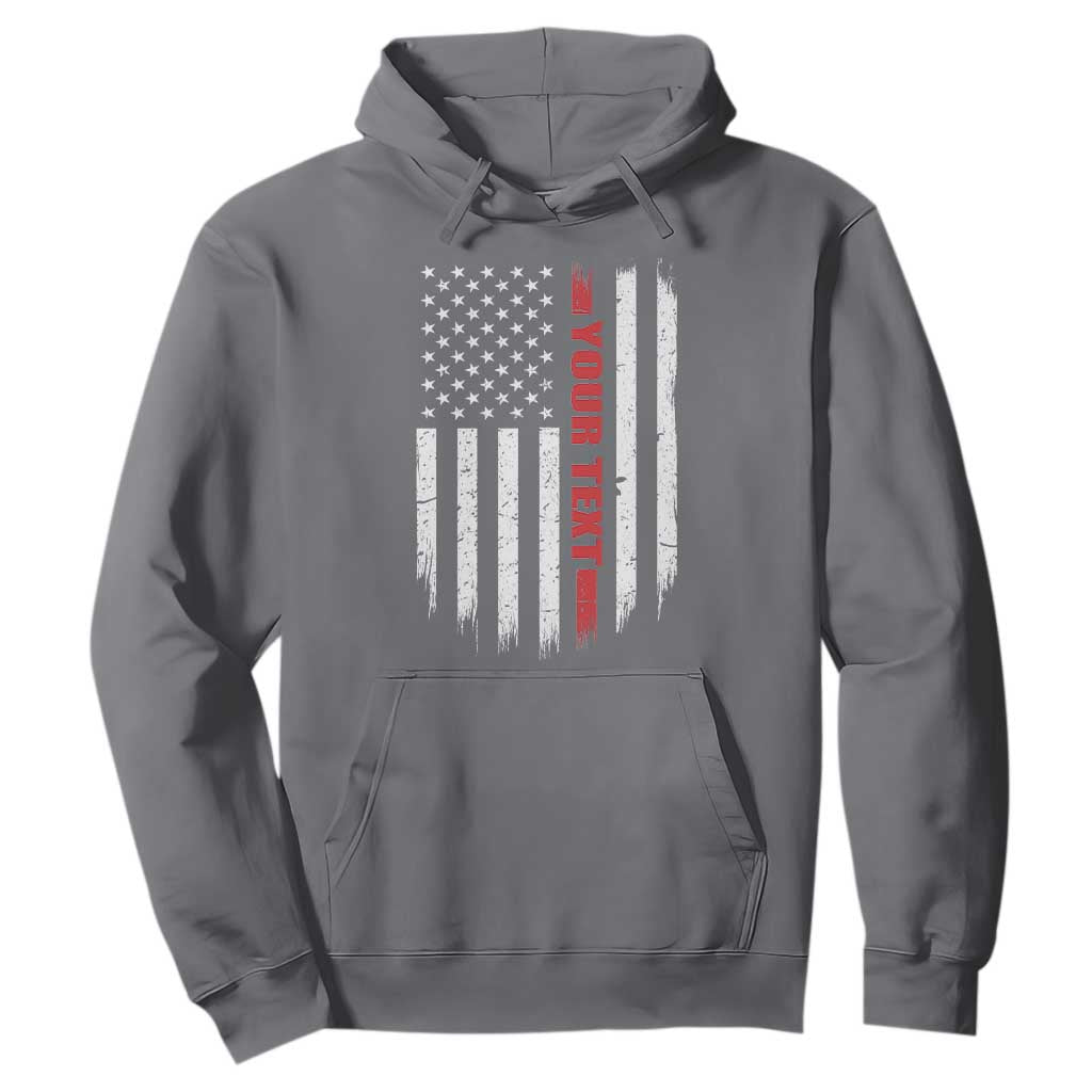 Personalized Firefighter Hoodie Custom Text Name Vintage American Flag Patriot Fireman Gift TS11 Charcoal Print Your Wear