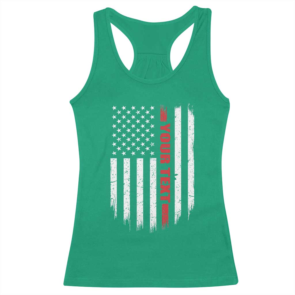 Personalized Firefighter Racerback Tank Top Custom Text Name Vintage American Flag Patriot Fireman Gift TS11 Irish Green Print Your Wear