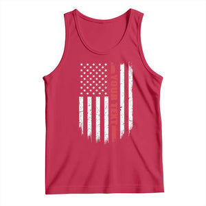 Personalized Firefighter Tank Top Custom Text Name Vintage American Flag Patriot Fireman Gift TS11 Red Print Your Wear