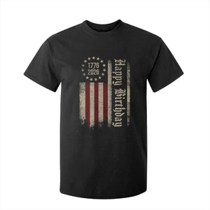 250th Birthday US July 4th 1776 2026 American Flag T Shirt For Kid TS11 Black Print Your Wear