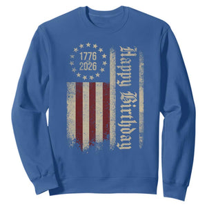 250th Birthday US July 4th 1776 2026 American Flag Sweatshirt TS11 Royal Blue Print Your Wear