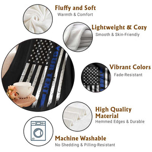 Personalized Police Throw Blanket Custom Text Name Vintage American Flag Law Enforcement Gift TS11 Print Your Wear