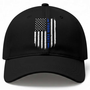 Personalized Police Baseball Cap Custom Text Name Vintage American Flag Law Enforcement Gift TS11 Print Your Wear