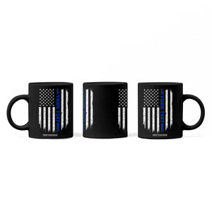 Personalized Police Coffee Mug Custom Text Name Vintage American Flag Law Enforcement Gift TS11 Print Your Wear