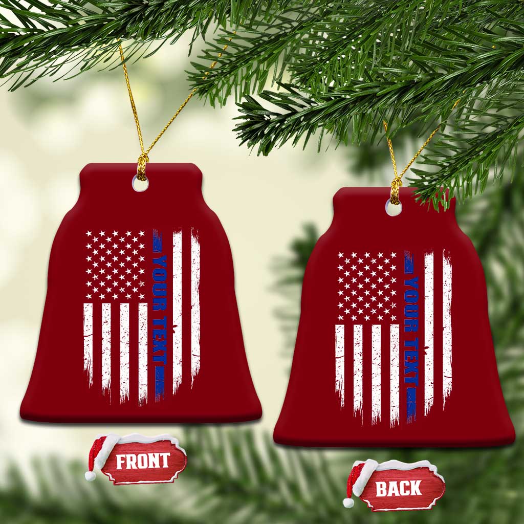 Personalized Police Ceramic Ornament Custom Text Name Vintage American Flag Law Enforcement Gift TS11 Print Your Wear
