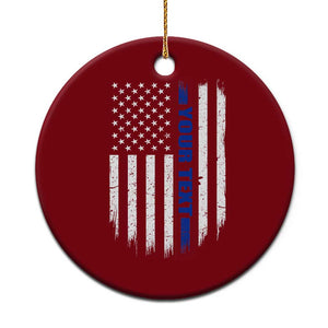 Personalized Police Ceramic Ornament Custom Text Name Vintage American Flag Law Enforcement Gift TS11 1pc Red Print Your Wear