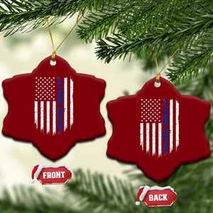 Personalized Police Ceramic Ornament Custom Text Name Vintage American Flag Law Enforcement Gift TS11 Print Your Wear