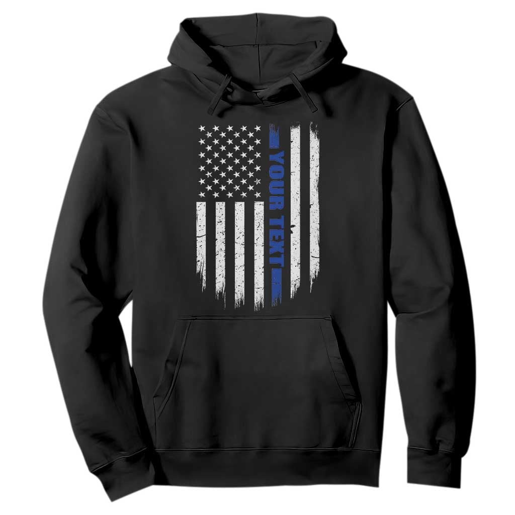 Personalized Police Hoodie Custom Text Name Vintage American Flag Law Enforcement Gift TS11 Black Print Your Wear