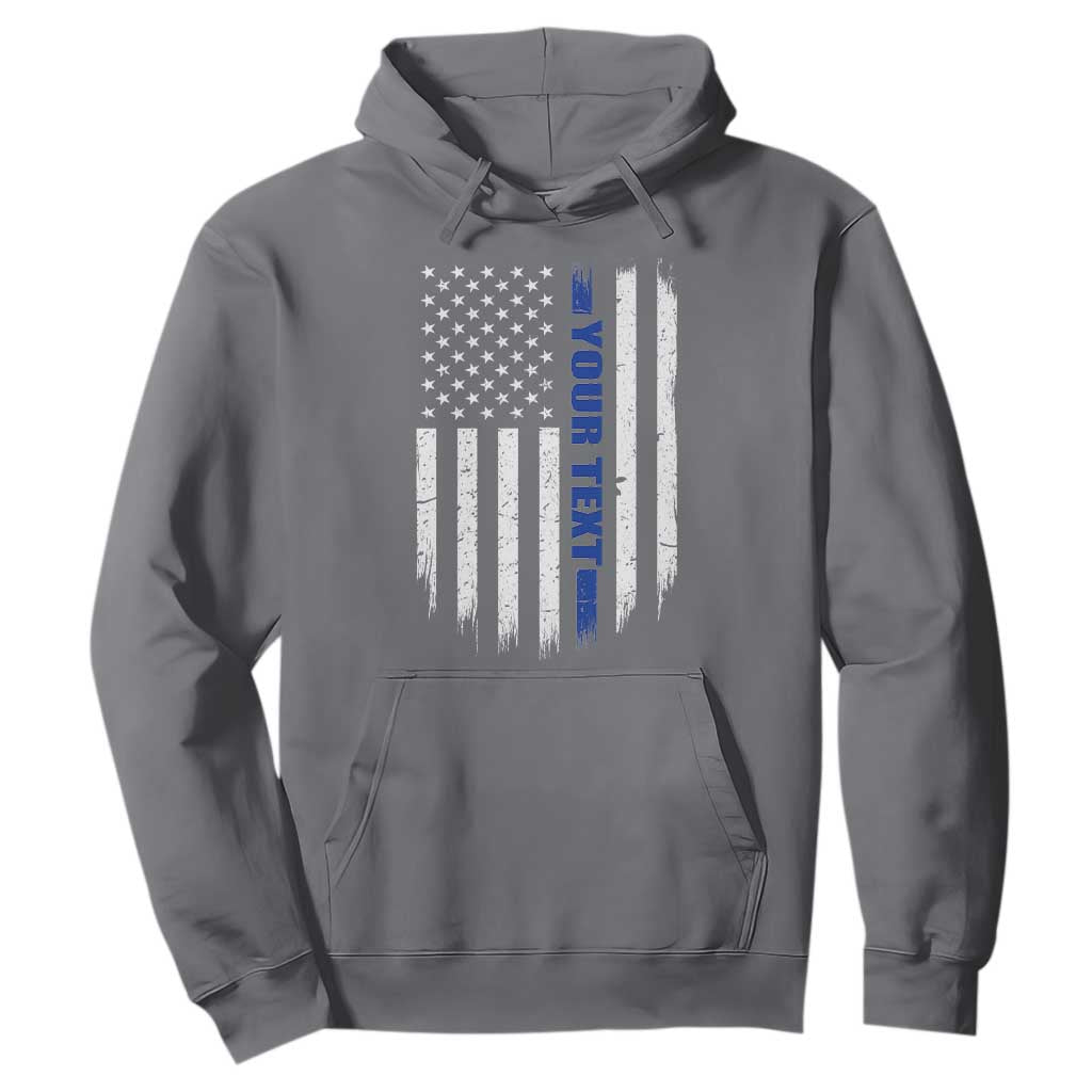 Personalized Police Hoodie Custom Text Name Vintage American Flag Law Enforcement Gift TS11 Charcoal Print Your Wear