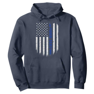 Personalized Police Hoodie Custom Text Name Vintage American Flag Law Enforcement Gift TS11 Navy Print Your Wear