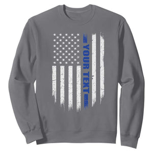 Personalized Police Sweatshirt Custom Text Name Vintage American Flag Law Enforcement Gift TS11 Charcoal Print Your Wear