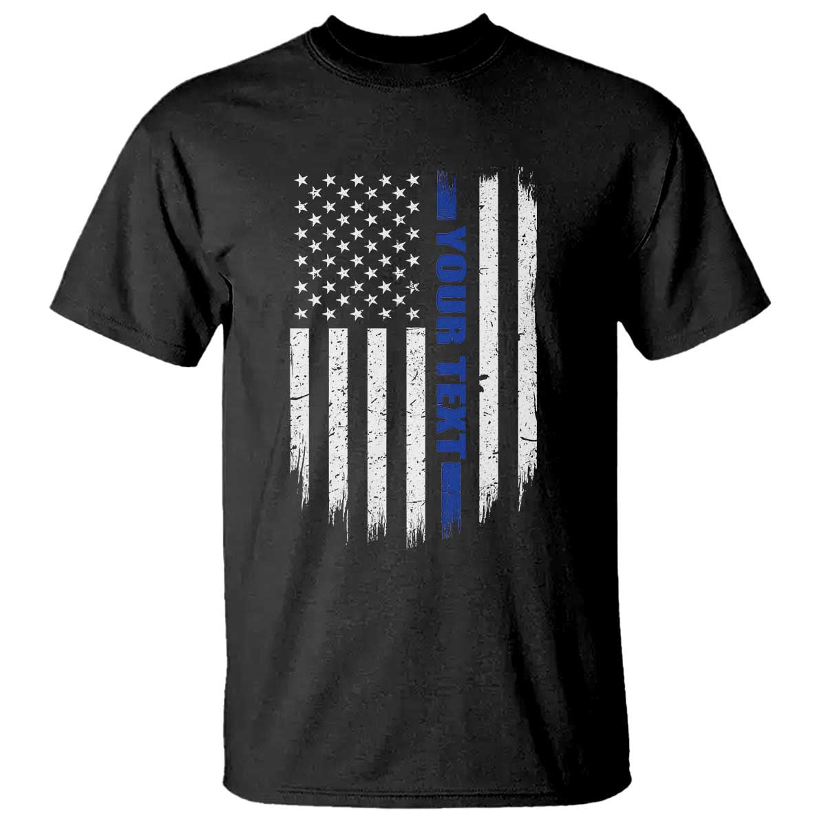 Personalized Police T Shirt Custom Text Name Vintage American Flag Law Enforcement Gift TS11 Black Print Your Wear