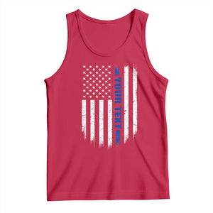 Personalized Police Tank Top Custom Text Name Vintage American Flag Law Enforcement Gift TS11 Red Print Your Wear