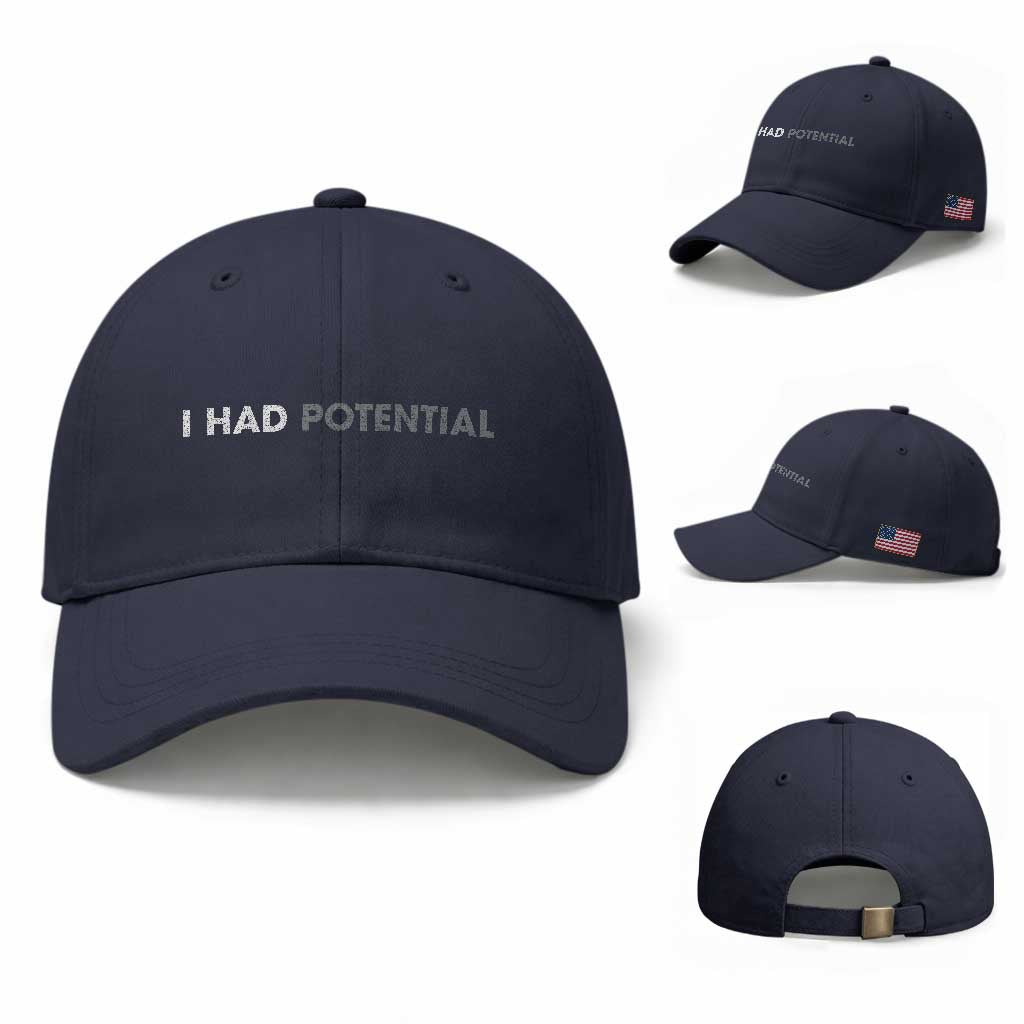 I Had Potential Baseball Cap Physics Science Teacher Humor TS11 Baseball Cap Universal Fit Navy Print Your Wear