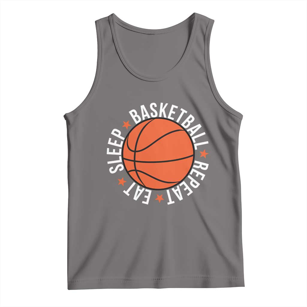 Basketball Lover Tank Top Eat Sleep Basketball Repeat TS11 Deep Heather Print Your Wear