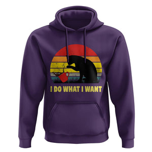 Funny Black Cat Hoodie I Do What I Want Vintage Coffe Cup TS11 Purple Print Your Wear