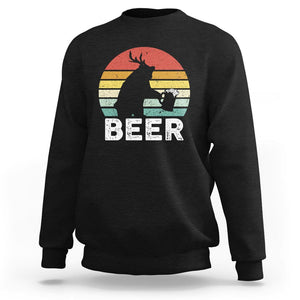Funny Bear Deer Sweatshirt Vintage Retro Beer Mug TS11 Black Print Your Wear