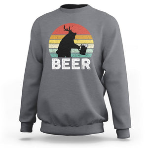 Funny Bear Deer Sweatshirt Vintage Retro Beer Mug TS11 Charcoal Print Your Wear