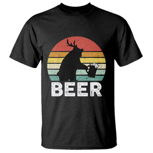 Funny Bear Deer T Shirt Vintage Retro Beer Mug TS11 Black Print Your Wear