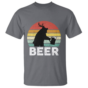 Funny Bear Deer T Shirt Vintage Retro Beer Mug TS11 Charcoal Print Your Wear