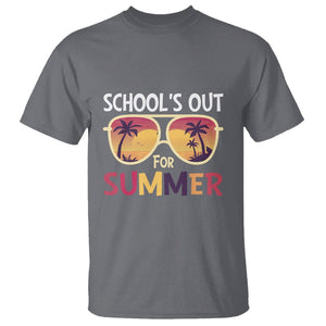 Schools Out For Summer T Shirt End Of School Retro Sunglasses Summer Vacation TS11 Charcoal Print Your Wear