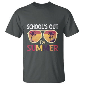 Schools Out For Summer T Shirt End Of School Retro Sunglasses Summer Vacation TS11 Dark Heather Print Your Wear