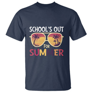 Schools Out For Summer T Shirt End Of School Retro Sunglasses Summer Vacation TS11 Navy Print Your Wear