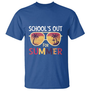 Schools Out For Summer T Shirt End Of School Retro Sunglasses Summer Vacation TS11 Royal Blue Print Your Wear