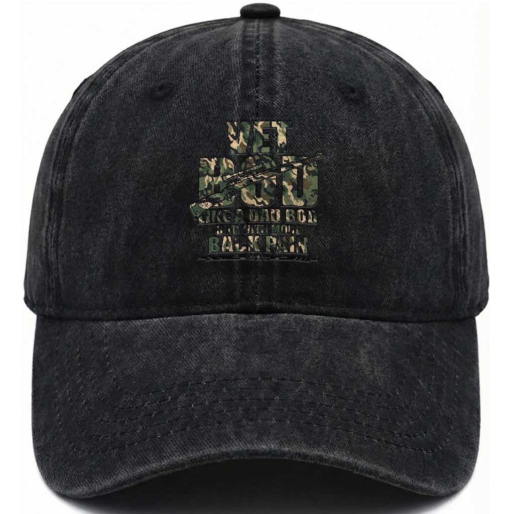Funny Veteran Vet Bod Like A Dad Bod But With More Back Pain Washed Cotton Baseball Cap TS11 Print Your Wear