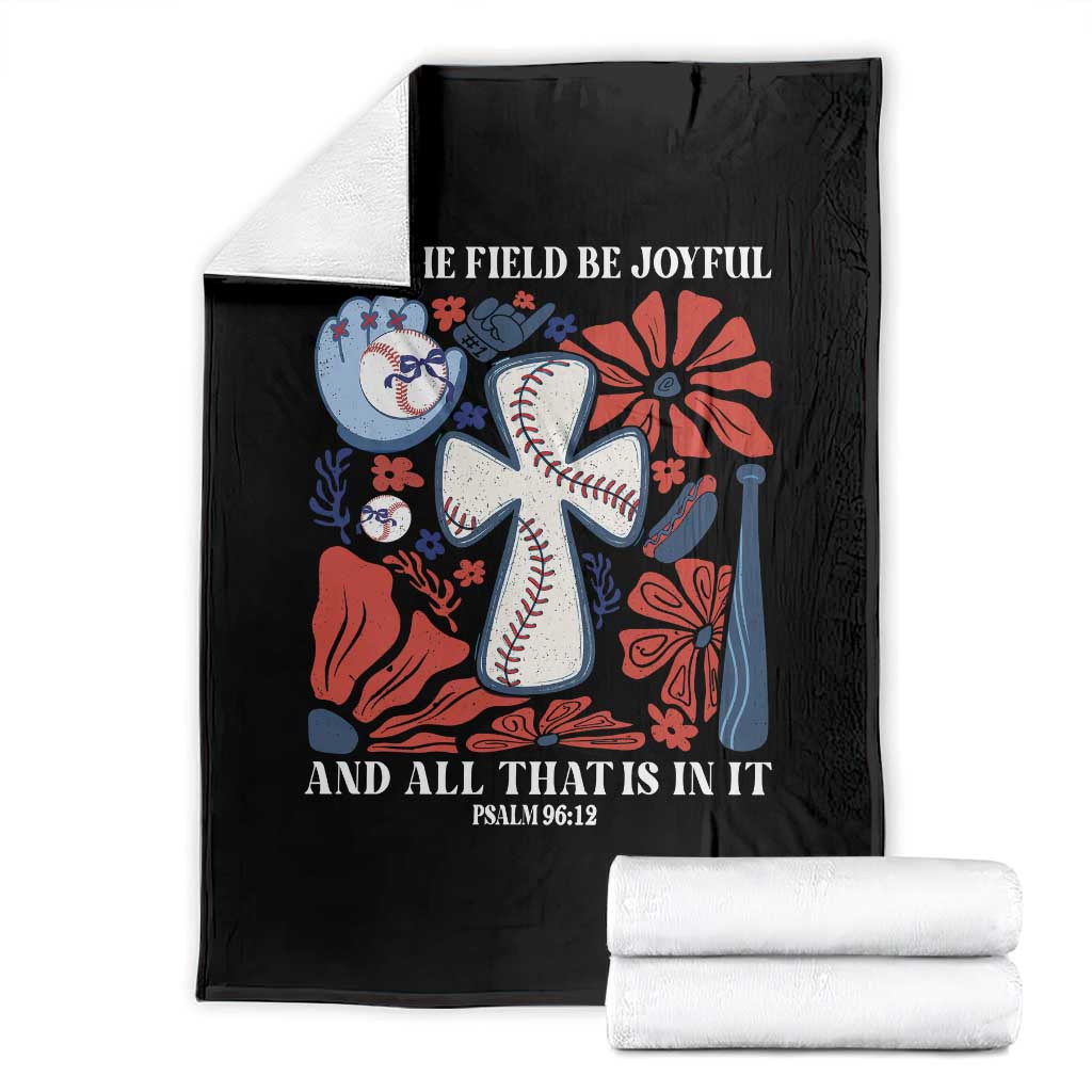 Baseball Christian Throw Blanket Let The Field Be Joyful And All That Is In It Bible Verse