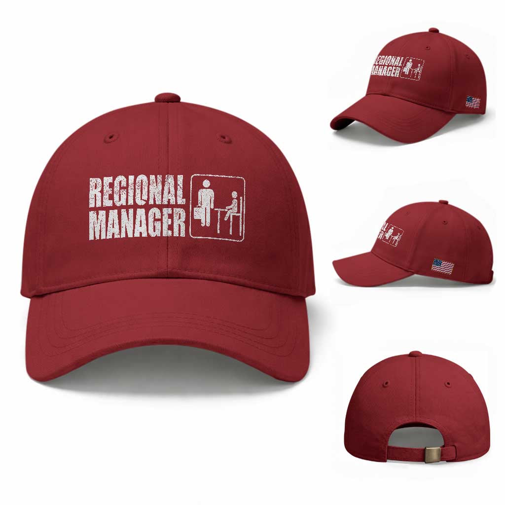 Regional Manager Baseball Cap Funny Dad Baby Matching TS11 Baseball Cap Universal Fit Cherry Red Print Your Wear