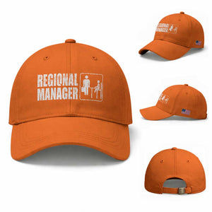 Regional Manager Baseball Cap Funny Dad Baby Matching TS11 Baseball Cap Universal Fit Orange Print Your Wear