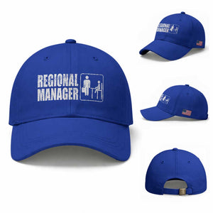 Regional Manager Baseball Cap Funny Dad Baby Matching TS11 Baseball Cap Universal Fit Royal Blue Print Your Wear