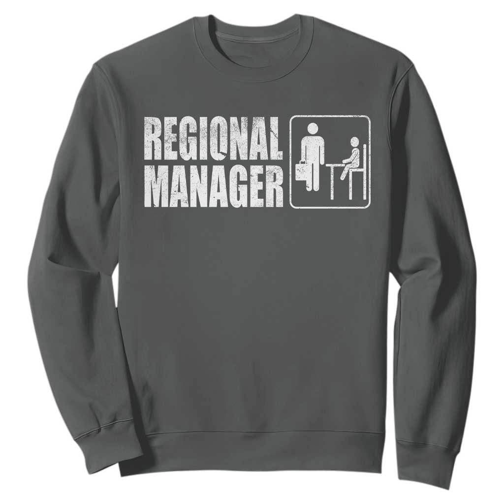 Regional Manager Sweatshirt Funny Dad Baby Matching TS11 Dark Heather Print Your Wear