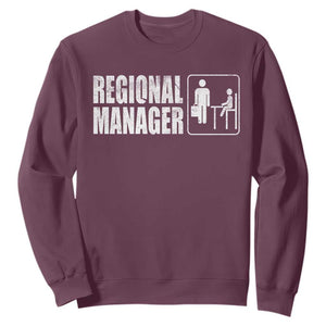 Regional Manager Sweatshirt Funny Dad Baby Matching TS11 Maroon Print Your Wear