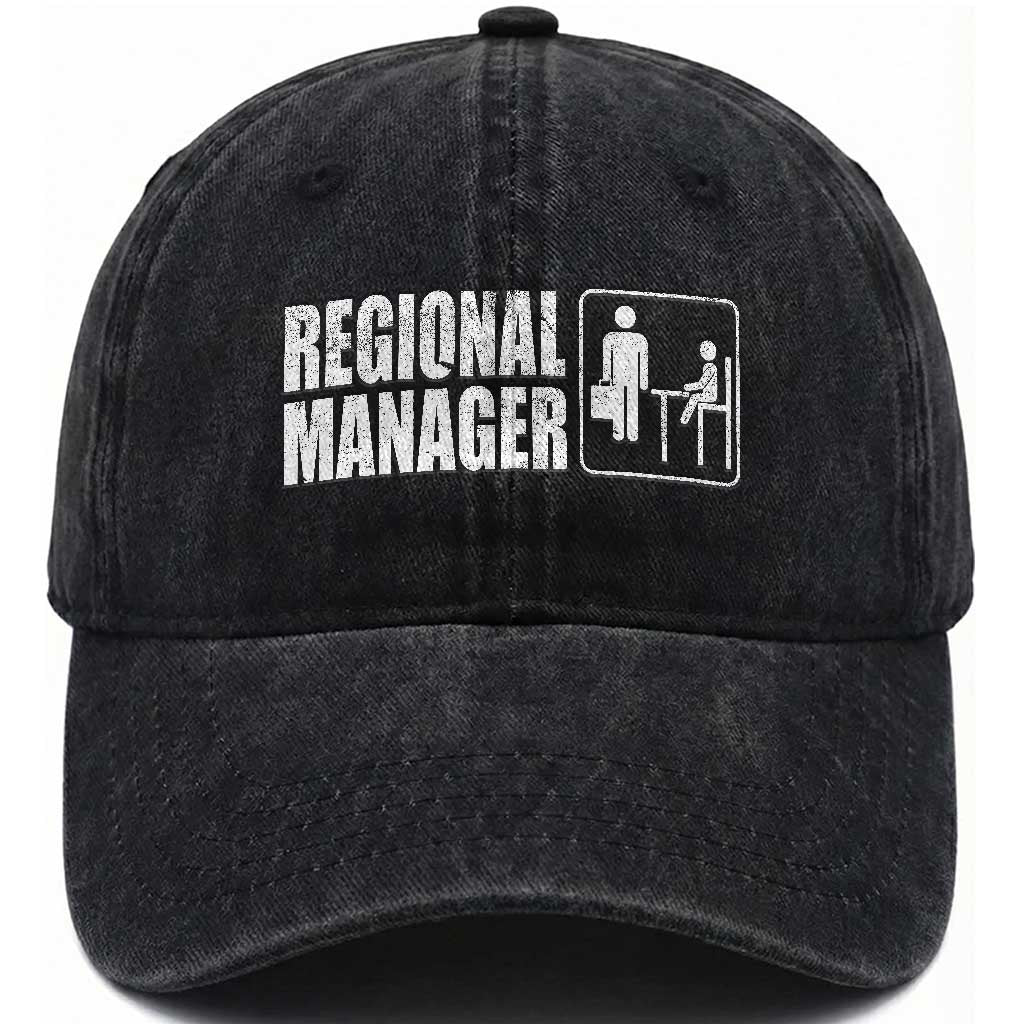 Regional Manager Washed Cotton Baseball Cap Funny Dad Baby Matching TS11 Print Your Wear