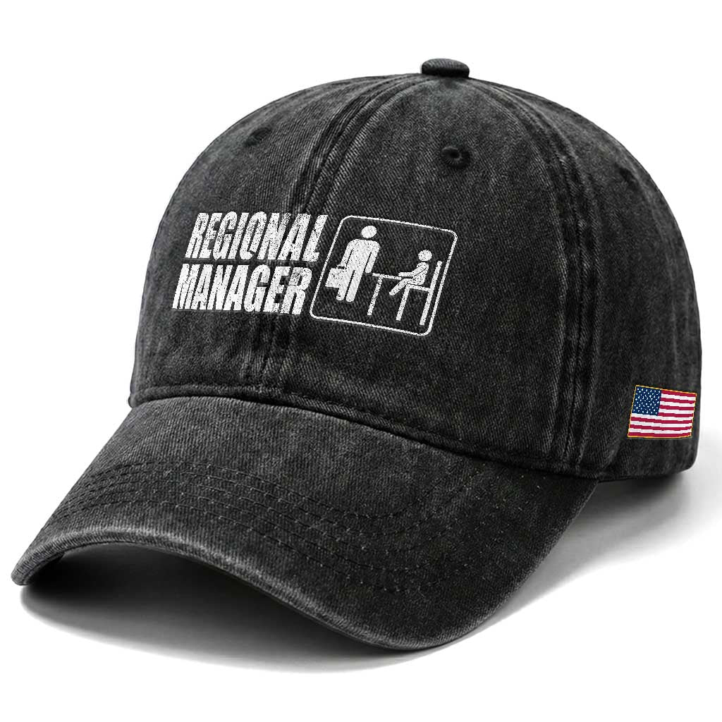 Regional Manager Washed Cotton Baseball Cap Funny Dad Baby Matching TS11 Print Your Wear