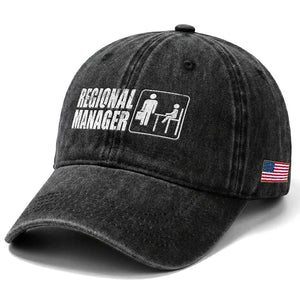 Regional Manager Washed Cotton Baseball Cap Funny Dad Baby Matching TS11 Print Your Wear