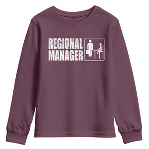 Regional Manager Youth Sweatshirt Funny Dad Baby Matching TS11 Maroon Print Your Wear