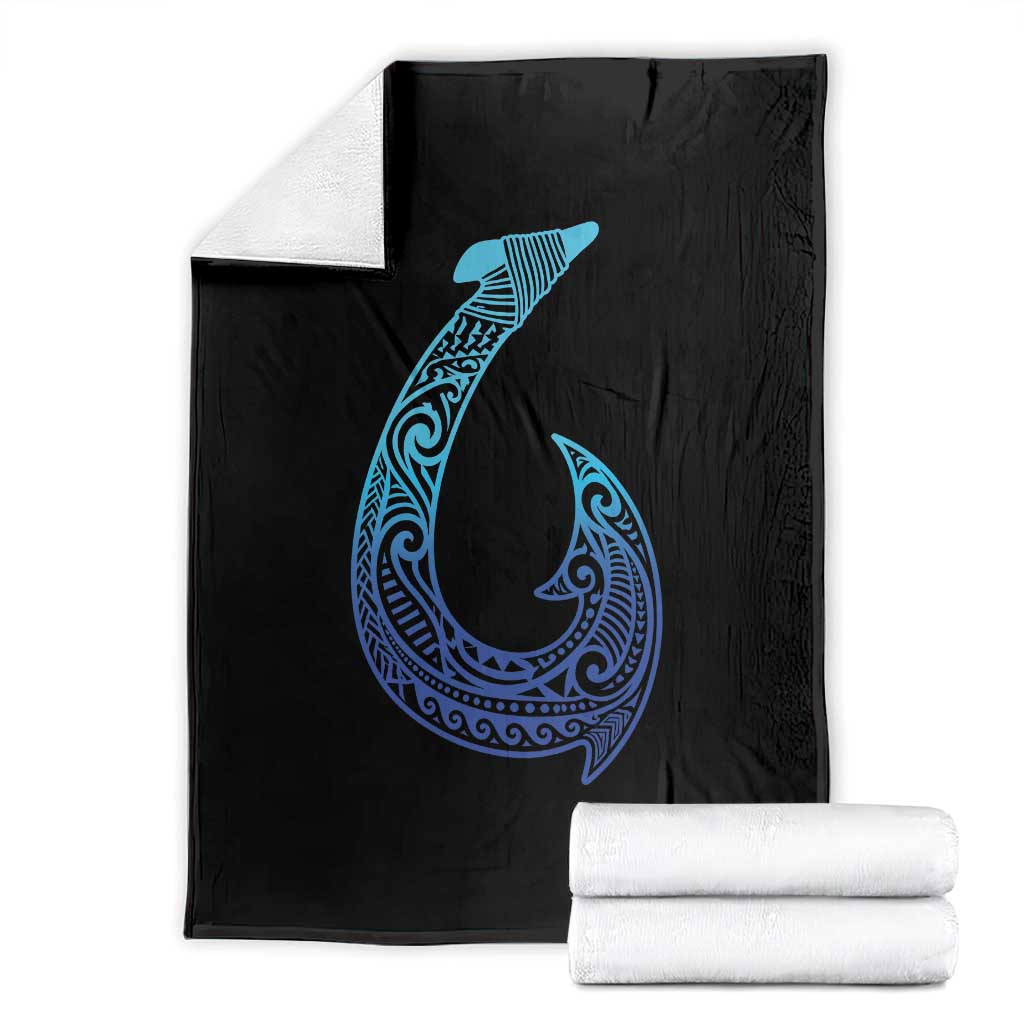 Tribal Makau Hawaiian Fish Hook Pacific Islander Hawaiian Throw Blanket TS11 Black Print Your Wear