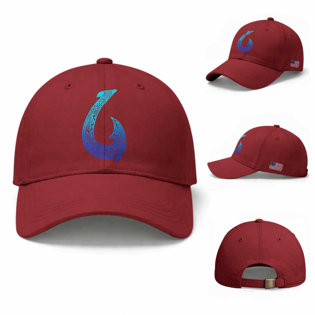 Tribal Makau Hawaiian Fish Hook Pacific Islander Hawaiian Baseball Cap TS11 Baseball Cap Universal Fit Cherry Red Print Your Wear