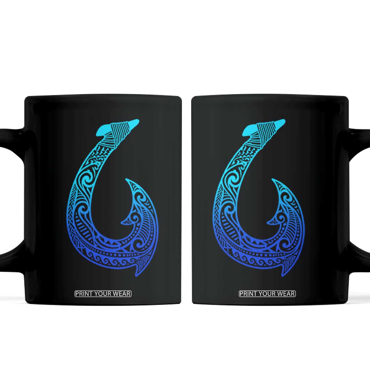 Tribal Makau Hawaiian Fish Hook Pacific Islander Hawaiian Coffee Mug TS11 Black Print Your Wear