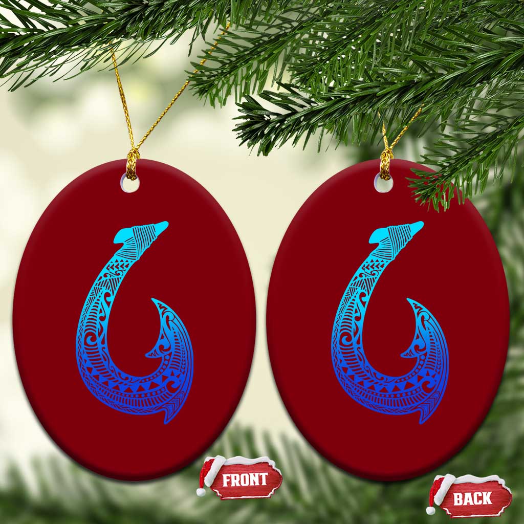 Tribal Makau Hawaiian Fish Hook Pacific Islander Hawaiian Ceramic Ornament TS11 Print Your Wear