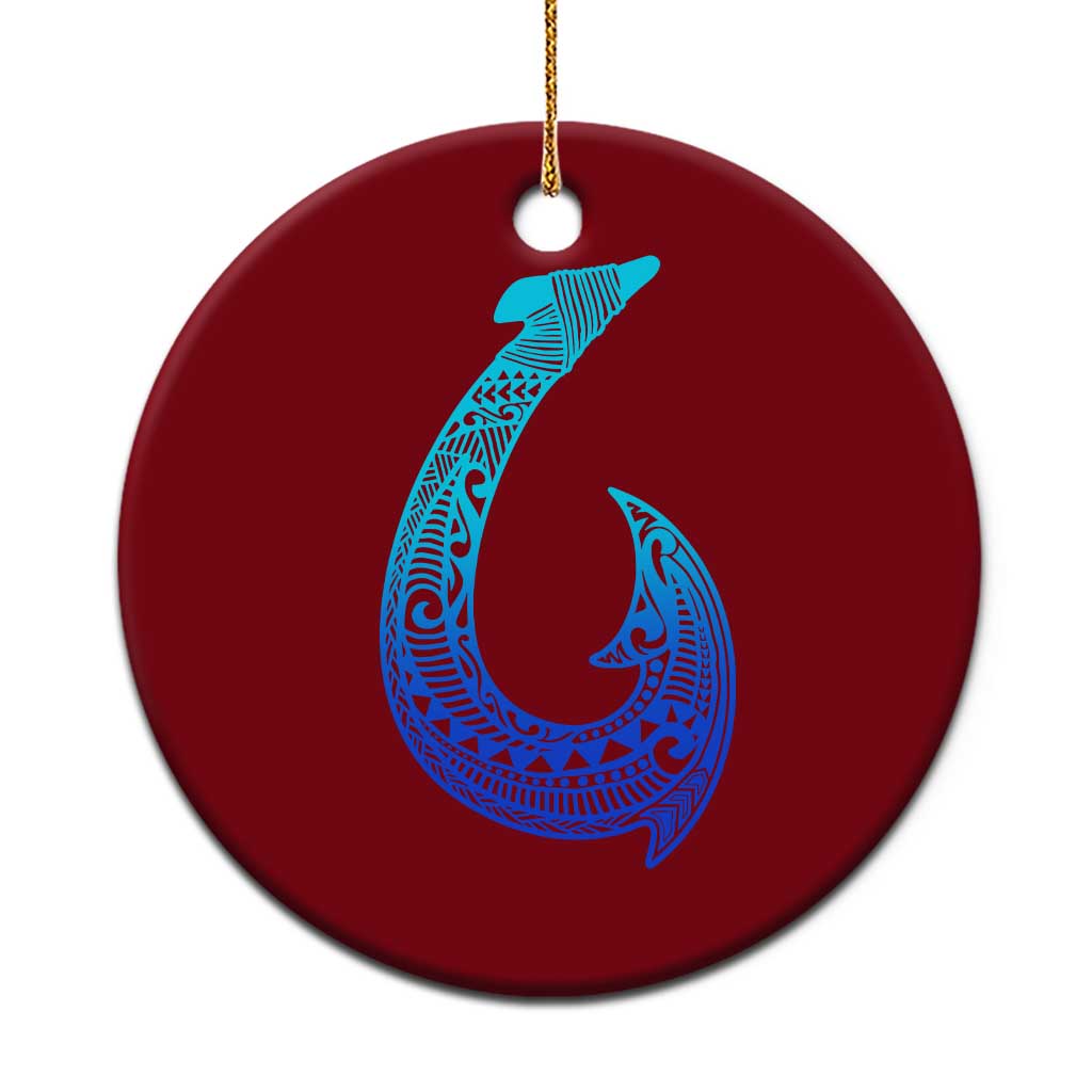 Tribal Makau Hawaiian Fish Hook Pacific Islander Hawaiian Ceramic Ornament TS11 1pc Red Print Your Wear