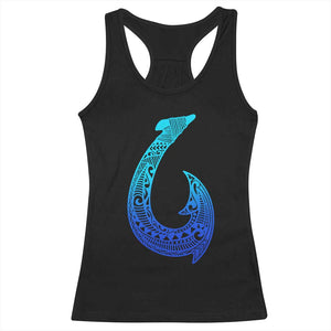 Tribal Makau Hawaiian Fish Hook Pacific Islander Hawaiian Racerback Tank Top TS11 Black Print Your Wear