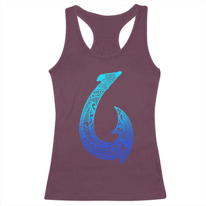Tribal Makau Hawaiian Fish Hook Pacific Islander Hawaiian Racerback Tank Top TS11 Maroon Print Your Wear