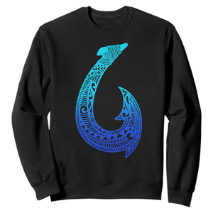 Tribal Makau Hawaiian Fish Hook Pacific Islander Hawaiian Sweatshirt TS11 Black Print Your Wear